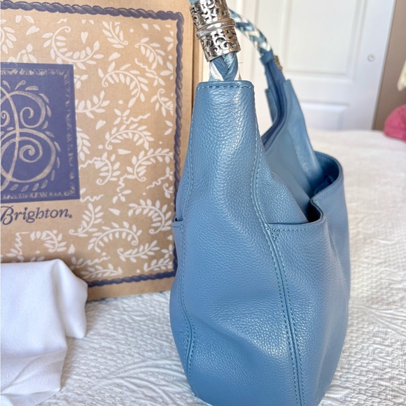 Brighton Barbados Ziptop Hobo Canyon Blue Women’s Bag - Picture 7 of 11